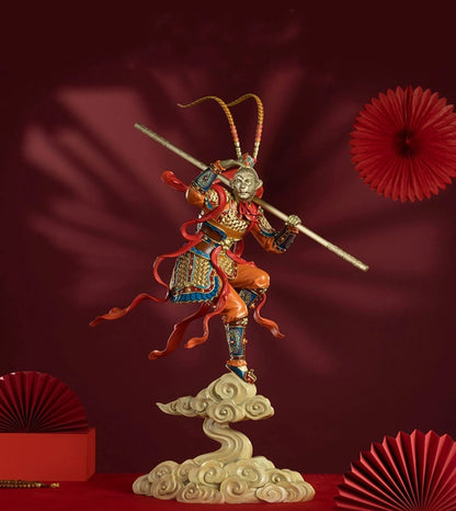 "Auspicious Clouds and Blessed Qi"Living Room Desktop Qi Tian Da Sheng Sun Wukong Copper Statue Home Decoration