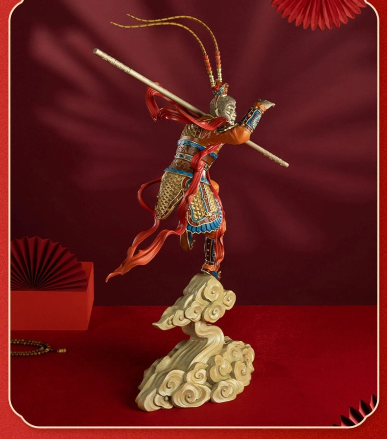 "Auspicious Clouds and Blessed Qi"Living Room Desktop Qi Tian Da Sheng Sun Wukong Copper Statue Home Decoration