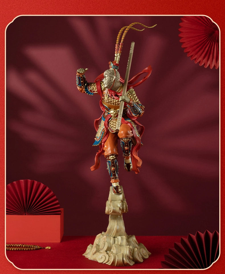 "Auspicious Clouds and Blessed Qi"Living Room Desktop Qi Tian Da Sheng Sun Wukong Copper Statue Home Decoration