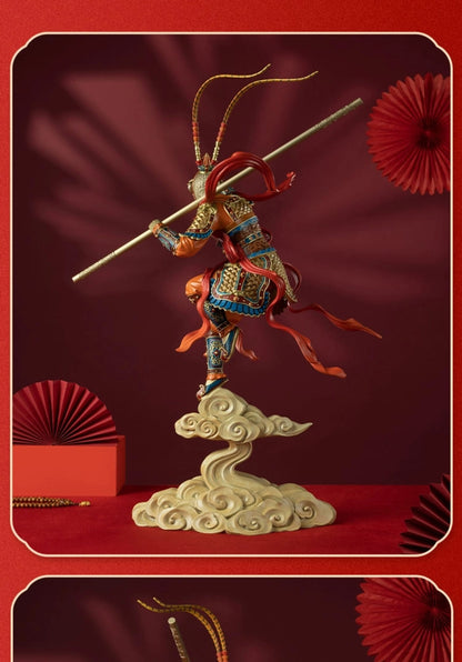 "Auspicious Clouds and Blessed Qi"Living Room Desktop Qi Tian Da Sheng Sun Wukong Copper Statue Home Decoration