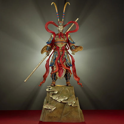 Sun Wukong Legend home decoration crafts, art, Chinese handicrafts, mythological figures, handmade models, metal products bronze statues, art sculptures