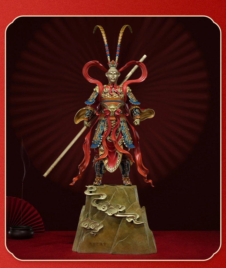 Sun Wukong Legend home decoration crafts, art, Chinese handicrafts, mythological figures, handmade models, metal products bronze statues, art sculptures