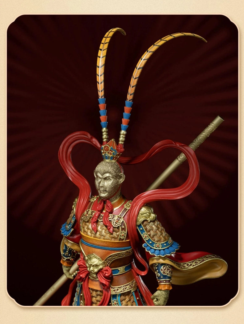 Sun Wukong Legend home decoration crafts, art, Chinese handicrafts, mythological figures, handmade models, metal products bronze statues, art sculptures