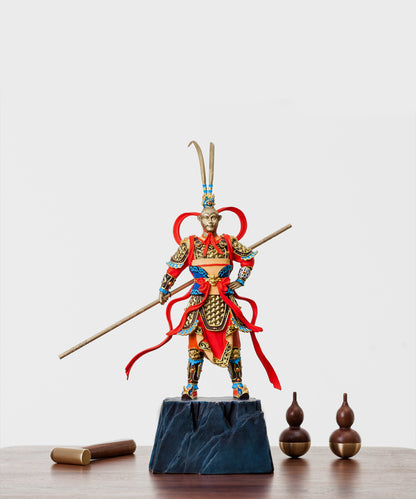 Sun Wukong Statue, Fully Copper Monkey Home Decor Artwork Gift Brass Collection